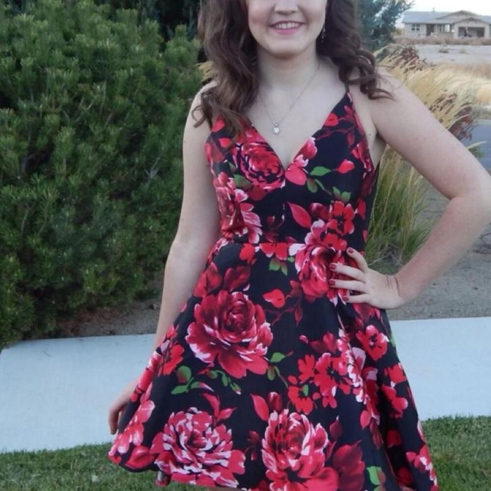 B-smart Women's Blue and Pink Dress